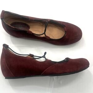 MONTANA Artisan Crafted Suede Burgundy Ballet Flats Size 9